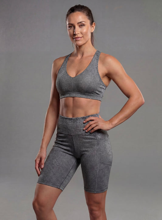 Carbon 2-Piece Gym Set – Sports Bra & Shorts